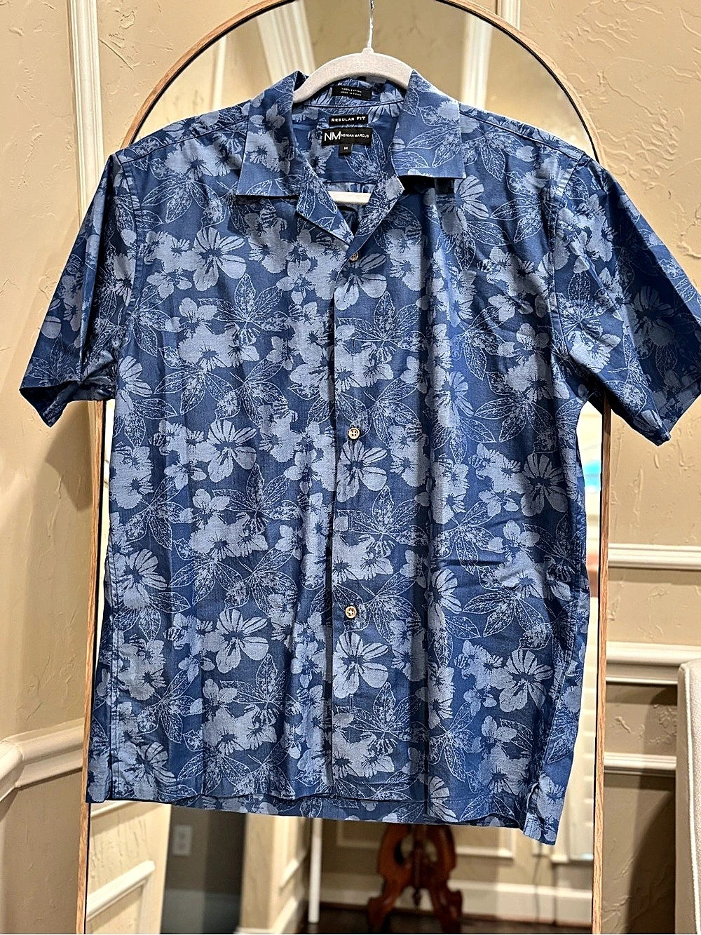 Neiman Marcus Men's Floral Cotton Shirt Size Medium